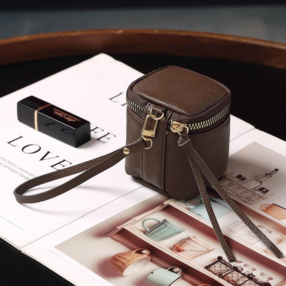 Portable Lightweight Small Square Coin Purse Waterproof Headphones Storage Lipstick Storage Wrist Bag Credit Card Holder Women