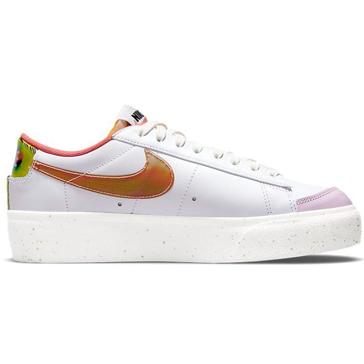 Nike Blazer Low Platform De Grote Eenheid Dames Sneakers Wit Regal-Roze Zeil DM5451-611