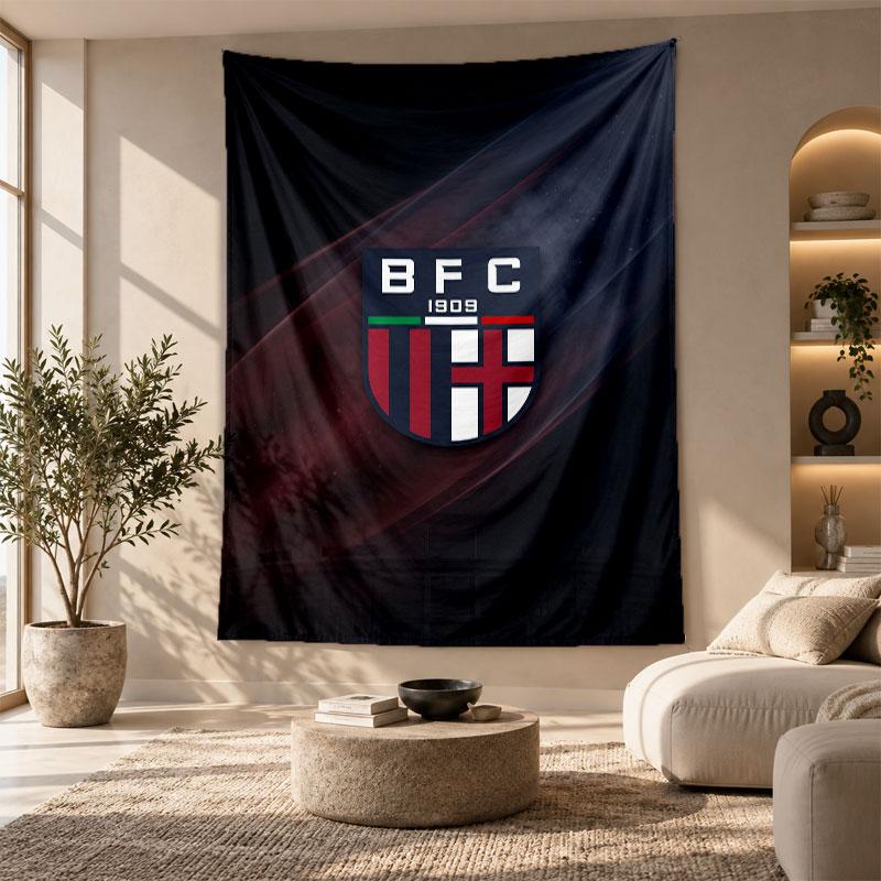 Arazzo Decorativo, Arte da Parete Stampata Bologna FC, Appeso a Parete Leggero per Sfondo Camera da Letto