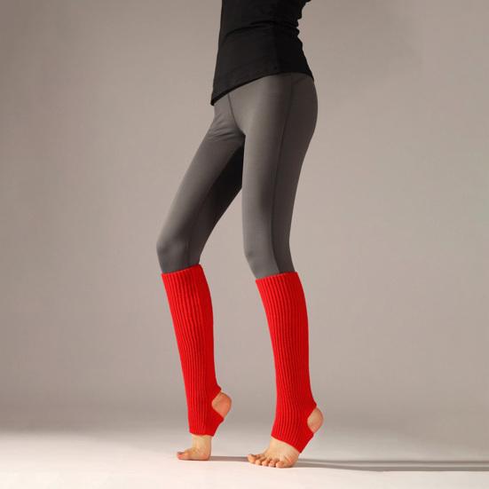 2 Pairs Ballet Leg Warmers with Heel Hole Knitted Winter Extra Soft Long Leg Warmers for Yoga Dance Anti-slip Leg Socks Yoga Sport Calf Covers