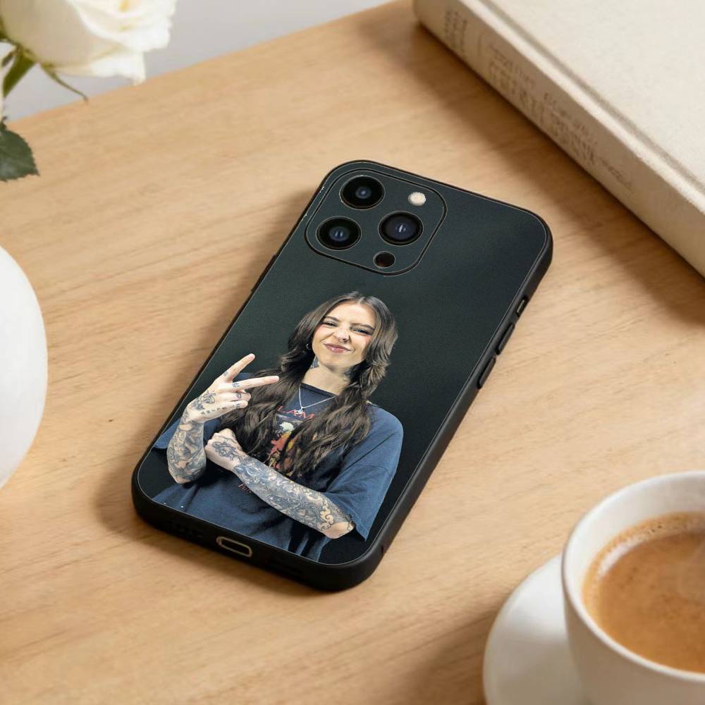 Singer E-Young Miko Phone Case For iPhone17,16,15,14,13,12 Plus,Max Soft Silicone Black Cover