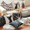 Nordischer Stil Geometrische Kissenhülle Polyester Kissenbezug Geometrie Tiere Hirsch Elefant Bär Dekoration für Sofa Auto