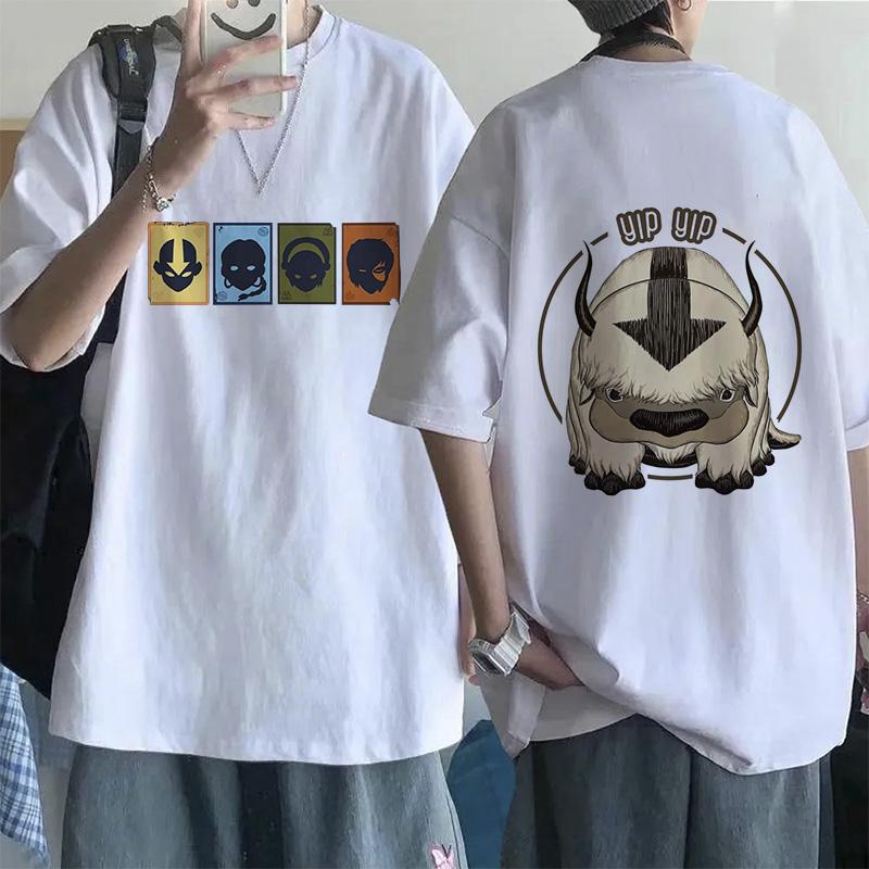 Modny T-shirt Mange Avatar Ostatni Władca Wiatru Koszulka Y2k Streetwear Appa Yip Casualowy T-shirt Hip Hop Harajuku T-shirty Topy Ubrania