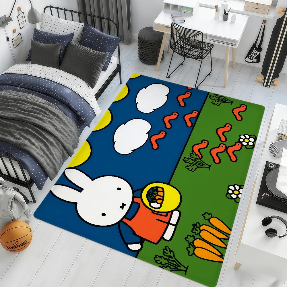 Cartoon-Hase kawaii Spaß M-Miffy Zuhause Nachttischteppich Küche Bad Bodenmatte Flur Balkonteppich Eingang Fußmatte Dekor Zuhause