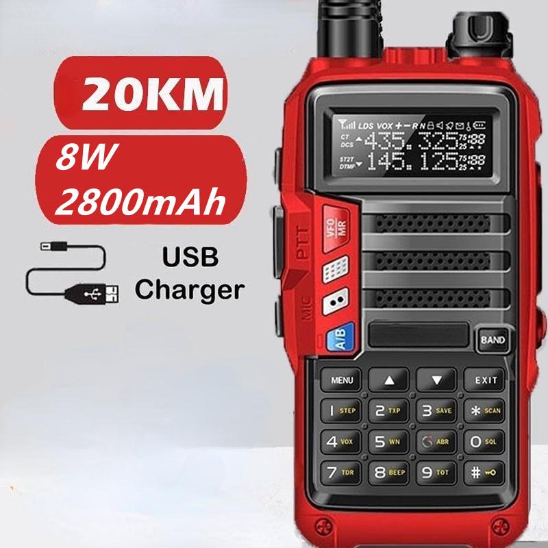 Baofeng UV-S9 Powerful Walkie Talkie CB Radio Transceiver 8W Long Range Portable Radio for Hunting Forest City Upgrade S9 with USB Charger