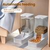 Automatic Pet Feeder And Water Dispenser Set 3.8L Capacity Food Bowl Water Drinker Pet Feeding Station for Small Medium Dog Cat Puppy