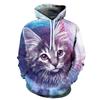 Nuova Felpa con Cappuccio per Bambino con Stampa 3D Carina Serie Animali Gatto Manica Lunga Pullover con Cappuccio Top Felpa Abbigliamento Oversize