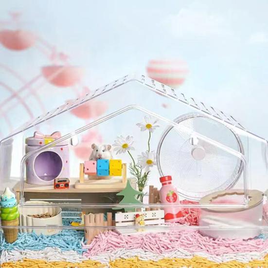 Hamster Enrichment Toy Wooden Painted Cubes Guinea Pig Chew Toy Pet Teeth Grinding Toy for Dwarf Hamsters Rabbits Gerbils Chinchillas