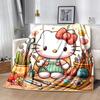 1pc Hello Kitty's Artistic Haven Cartoon Blanket, Soft Throw for Home Decor, Gift Idea, Living Room, Travel, Camping, Car Blankets, Beach, Office Naps