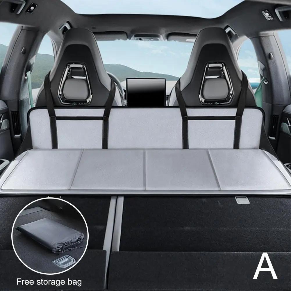 Car Camping Rear Seat Extension Board Flannel Mattress for Tesla MODEL Y 3 Folding Car Camping Travel Interior Accessories