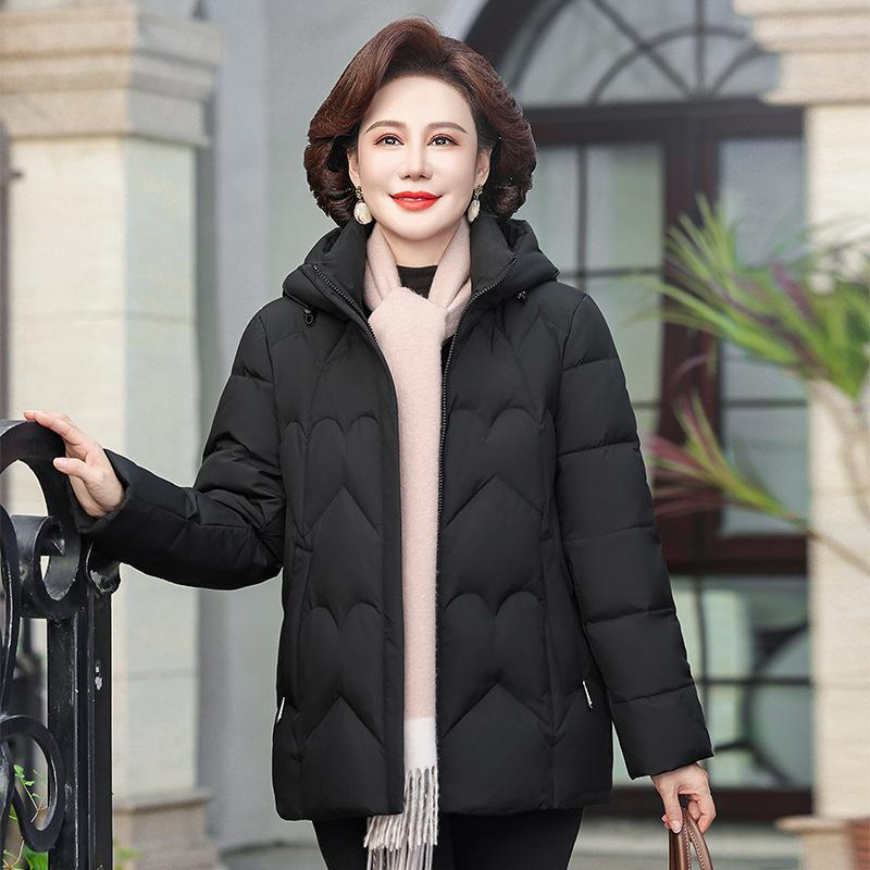 Middle-aged and elderly down jackets for women's new winter models, small people, thickened foreign-style white duck down mother jackets