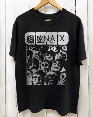 Xanax Anxiety Has Many Faces Funny Heavy Cotton Black Unisex T-shirt BL1706
