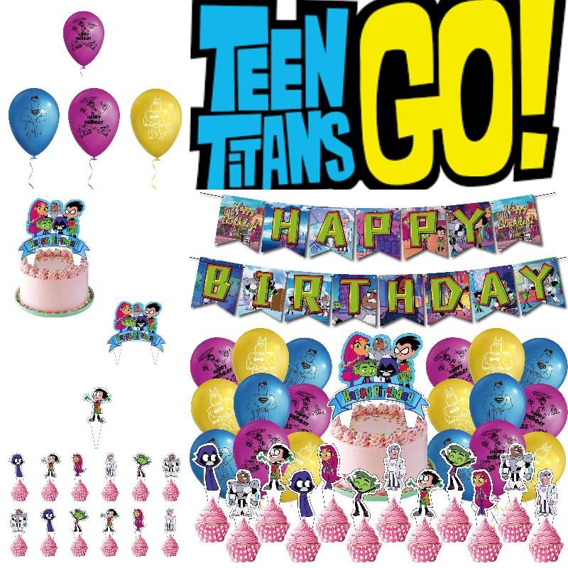 Buntes Teen Titans Go Party Deko Set Sichere Umweltfreundliche Materialien Hochwertiges Papier 32 Stück
