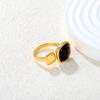 Roestvrijstalen Open Ring met Diamant Design - Dames Europese en Amerikaanse Mode Sieraden