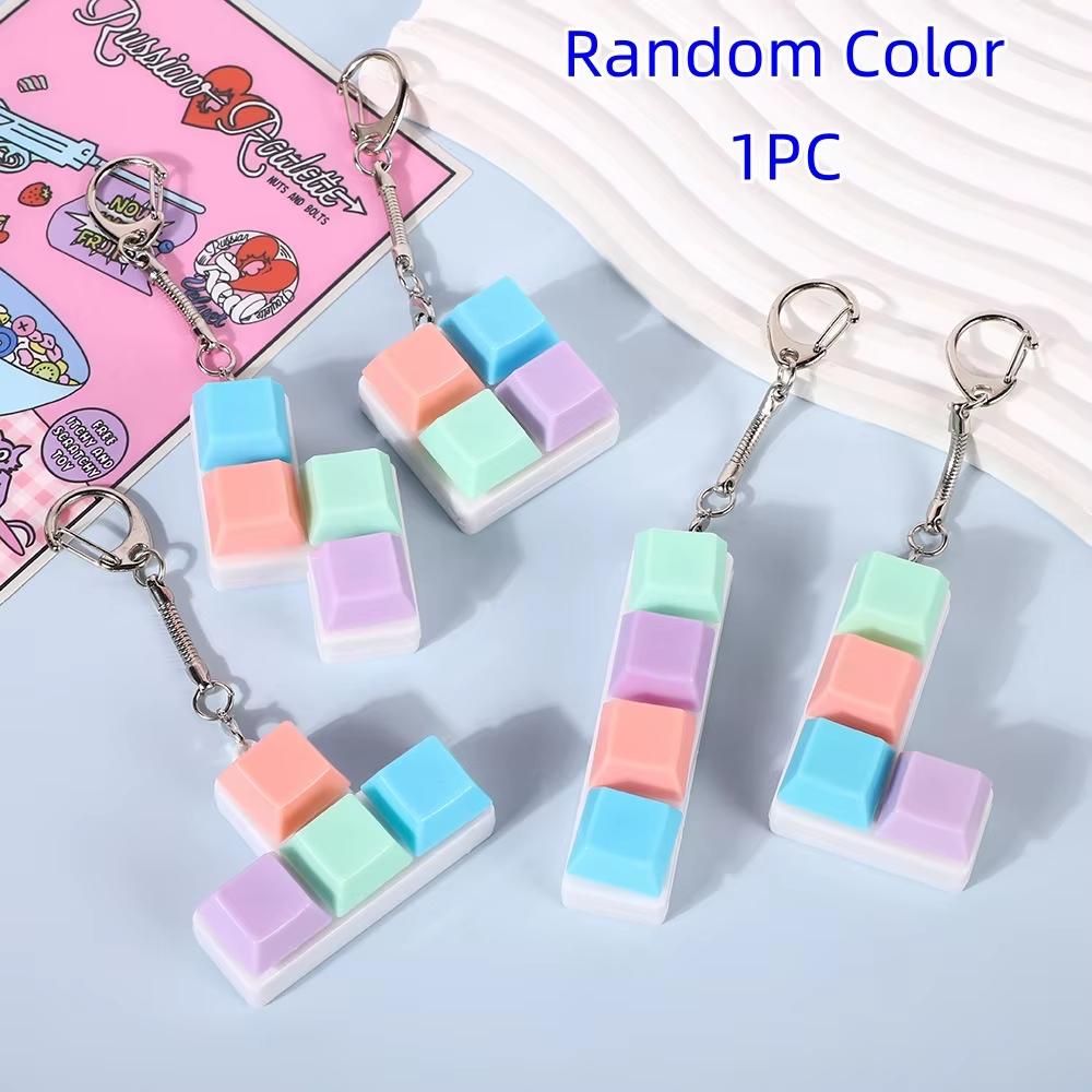 1PC Keyboard Fidget Toy Fidget Decompression Keychain Button Fidget Gifts for Adults To Relieve Stress and Pass Time