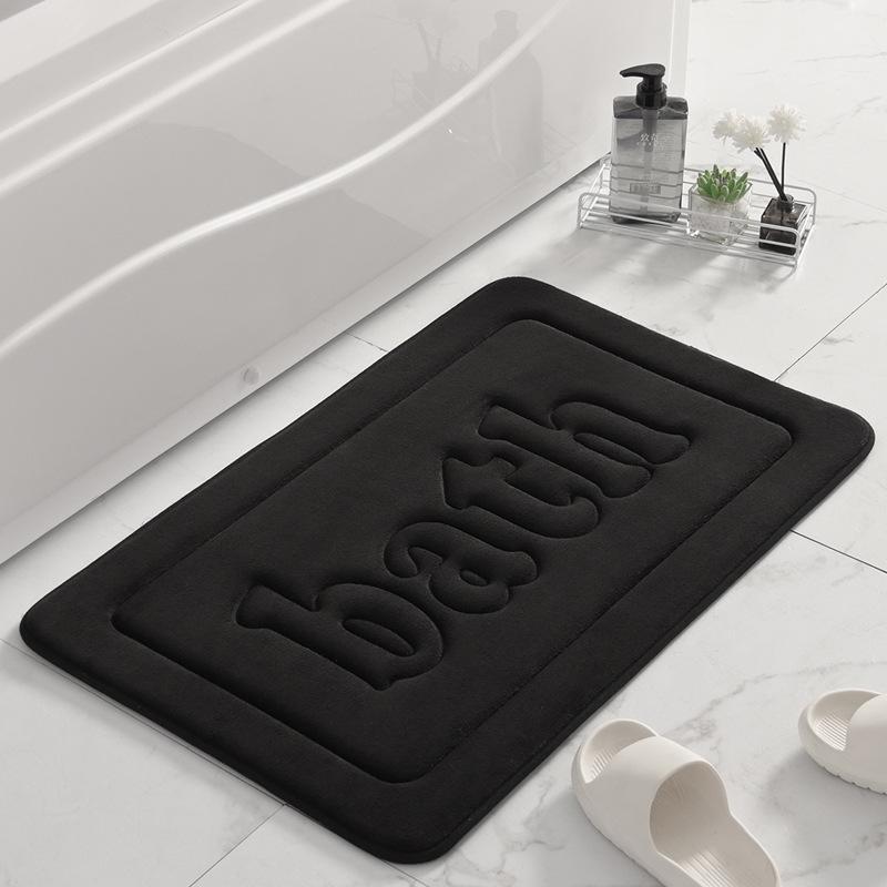 Water-Absorbent Entrance Mats, Anti-Slip Bathroom Mats, Coral Fleece Rugs, Quick-Drying Memory Foam Toilet Mats