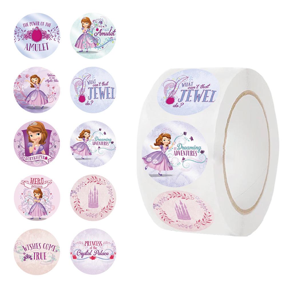 500 Sheets Little Princess Sofia Waterproof Cartoon Sealing Stickers