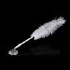 Ostrich   Wedding Quill Signing Ballpoint Writing Pen With Metal Holder New Gold