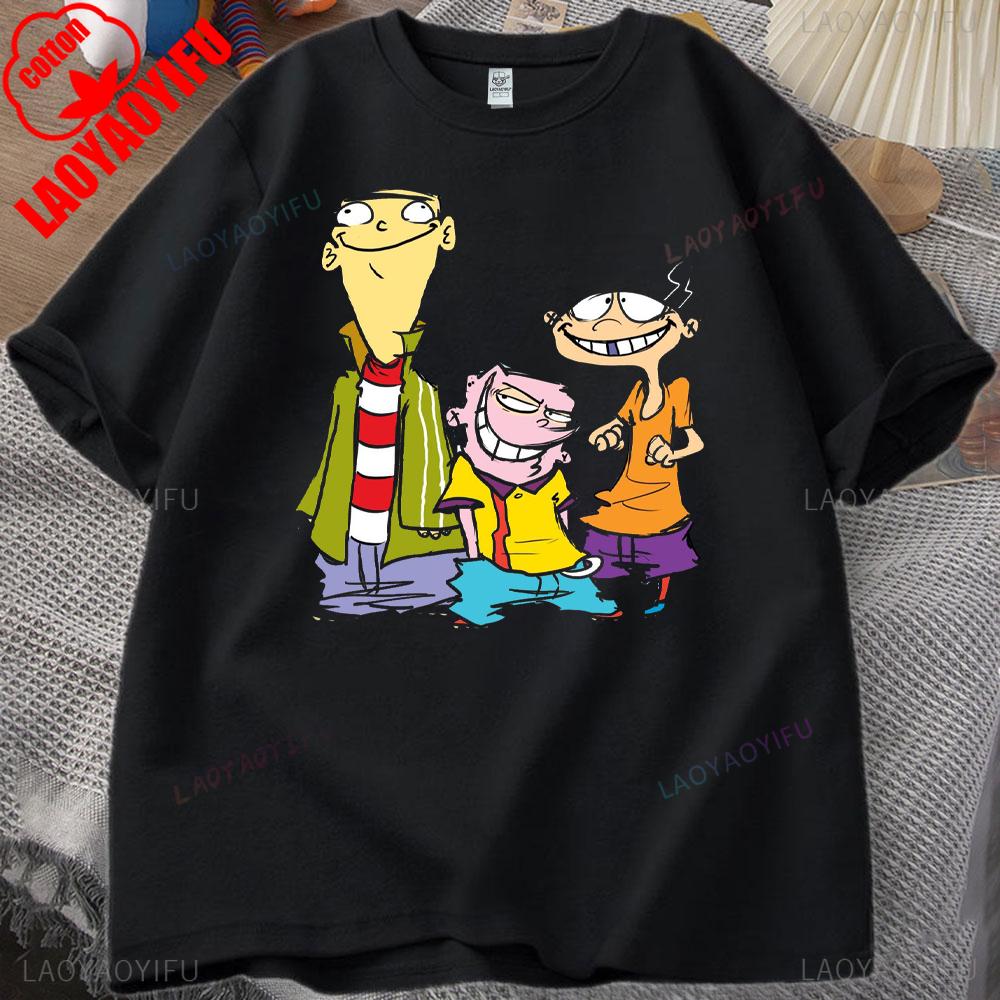 T-shirt Unisexe EdEdd N Eddy T-shirt Imprimé EdEdd N Eddy Hauts EdEdd N Eddy Années 90 T-shirt Drôle Personnage de Dessin Animé Coton Haute Qualité