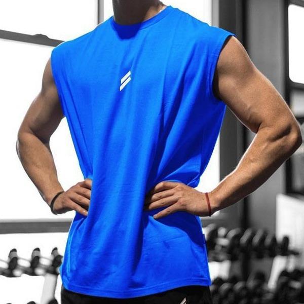 Heren Zomer Ronde Hals Mouwloos T-shirt Patroon Slim Fit Los T-shirt Eenvoudig Casual Mode Ademend T-shirt Gym Sport Mouwloos T-shirt