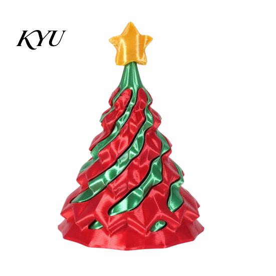 Tree Sensory Tools 3D Printed Spiral Christmas Tree, Golden Star Topper Fidget Portable Stress Relievers Toy, Cone Desk Decor for Anxiety Relief Toy