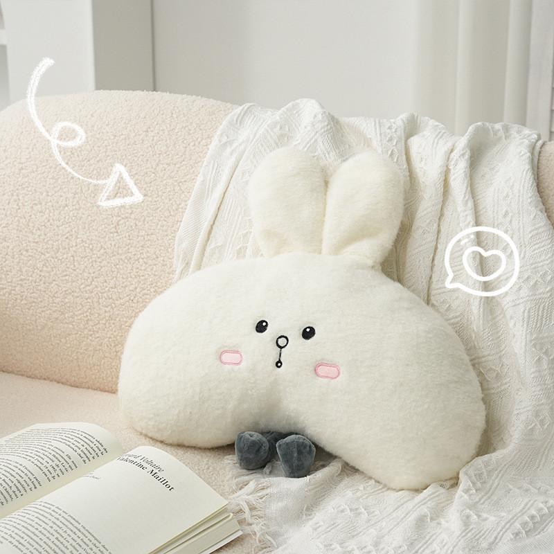 Cartoon Animal Luminary Rabbit Lumbar Pillow Plush Cushion For Office And Dorm Decor