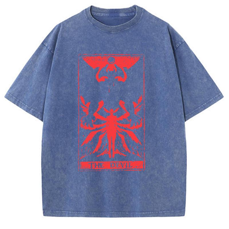 Summer Mens Tshirt Devil Tarot Debiruman Devilman Crybaby Japan Anime Tee Shirt Harajuku Manga TShirts Cotton Clothing Shirts
