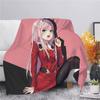 Anime Darling In The Franxx Zero Two 3D Print Throw Deka Deka pro dospělé Dětská deka Rozkládací pohovka Deka Super měkká teplá
