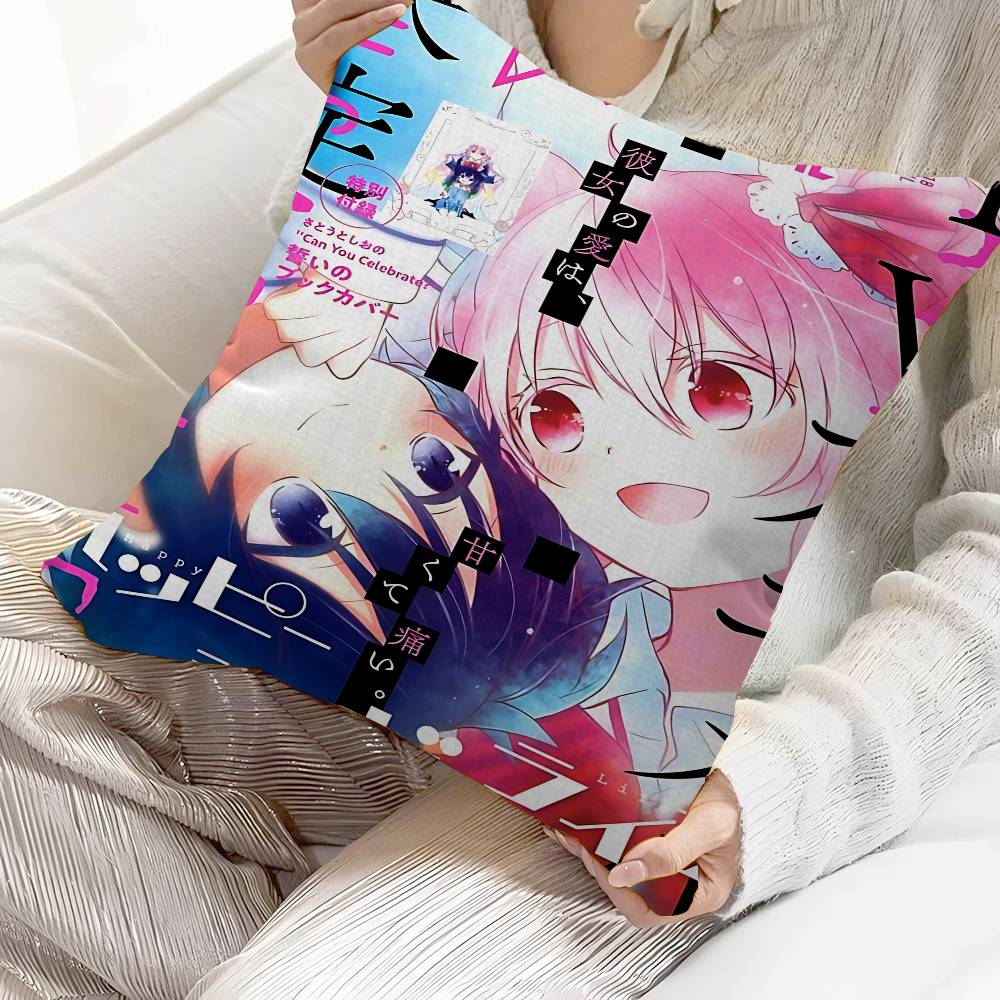 Anime Happy Sugar Life Cushion Cover Pillow Cover Decor Pillowcase Printed Cushion Case For Couch