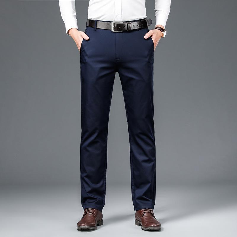 Men's Spring Trousers Universal Business Trousers with Medium Fit Elastic and Not Narrow Men's Trousers