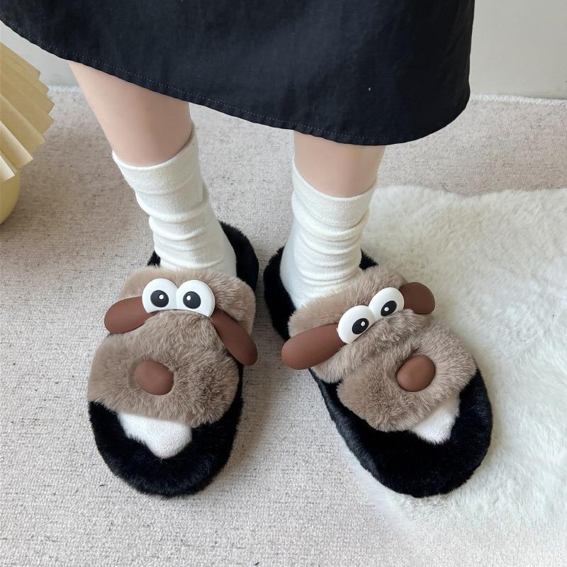 Cartoon Cute Women's Slippers Autumn Winter New Fashion Height Increase Platform Home Shoes Comfortable Plush Warm Cotton Shoes
