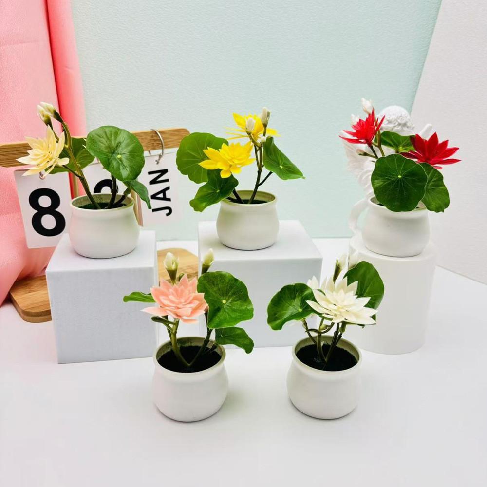 Künstliche Lotus Pflanze Indoor Dekoration Mit Kunststoff Und Seidenstoff Für Wohnzimmer Display