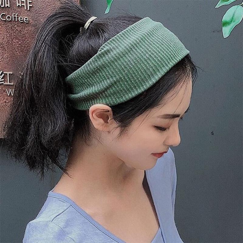 Elastic Cotton Sports Solid Color Man Headband for Women Elastic Headbands Fitness Yoga Hair Bands Stretch Makeup Accessories