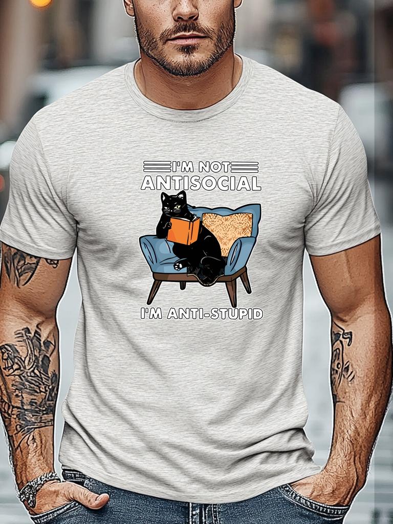 Herren T-Shirt ICH BIN NICHT SOZIAL UNVERTRÄGLICH ICH BIN NICHT DUMM Grafik Sommer Weich Komfort Passform T-Shirt Tägliche Oberteile