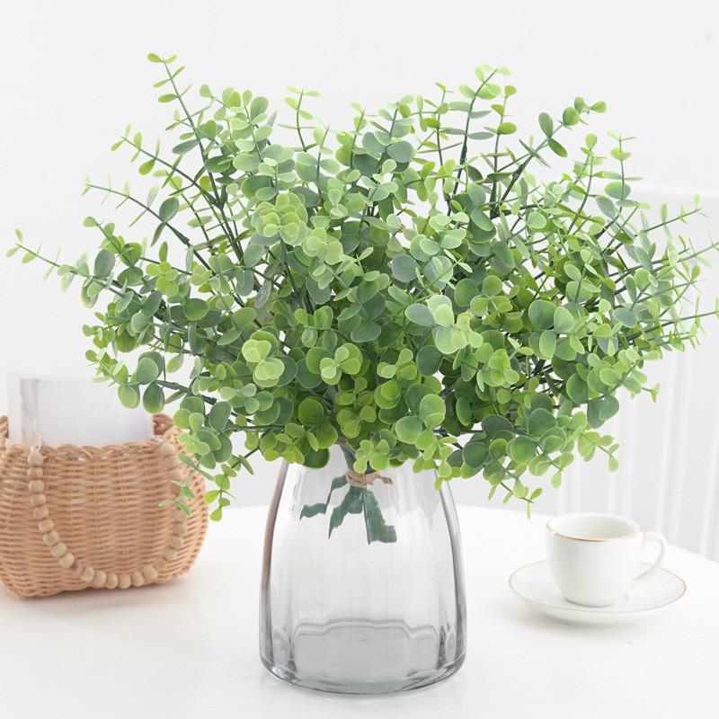 Artificial Eucalyptus Globulus Plant With White Spray For Home Decor And Weddings
