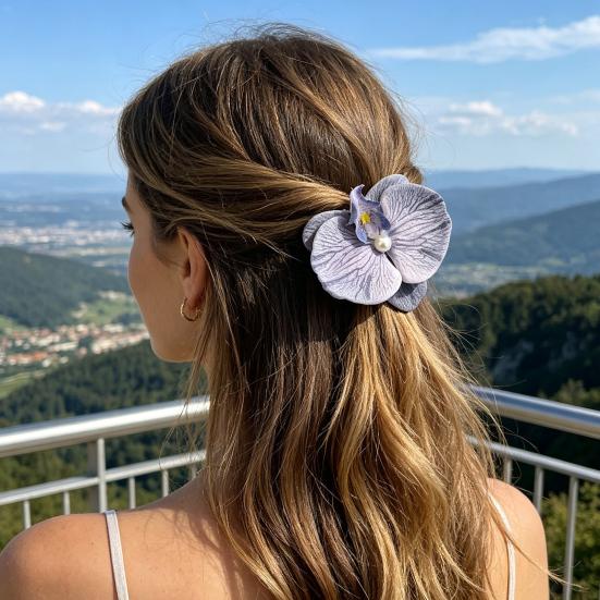 Girl Hairpin Imitation Pearl Embellishment Chinese Style Phalaenopsis Shape Hair Clip Stable Grip No Damage Side Hair Pin
