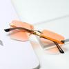 The Same Sunglasses Sunglasses Square Frameless Trimmed Gradual Change Color Glasses