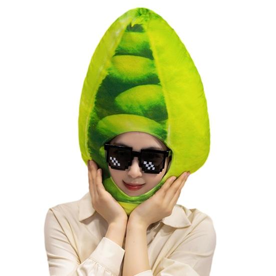 Photo Hood Bright Colorful Fruit Food Shape Soft Plush Headgear Face Opening Feature Internet Celebrity Costume Party Prop