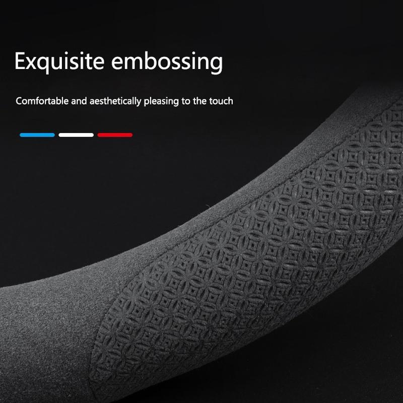 Leather Steering Wheel Cover Anti-Slip Breathable Protector For Ford Mustang Fiesta Focus Mondeo Kuga Edge Explorer F150 sticker