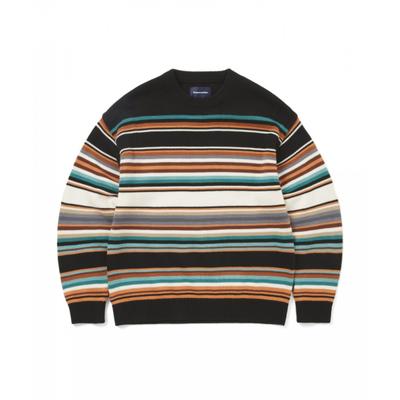 Multi Striped Sweater Black White
