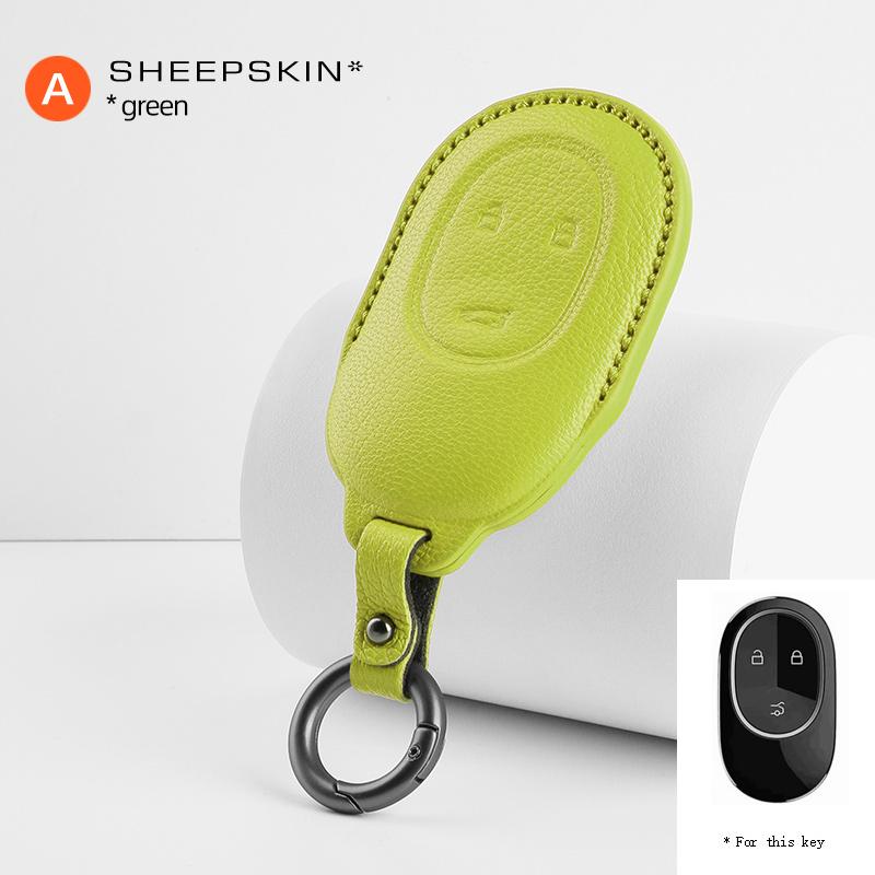 Fashion sheepskin Car Remote Key Case Cover For Nio ET5 2022 2023 2024 Weilai NIO ES6 ES8 EC6 ET7 Auto Key Fob Shell Keychain