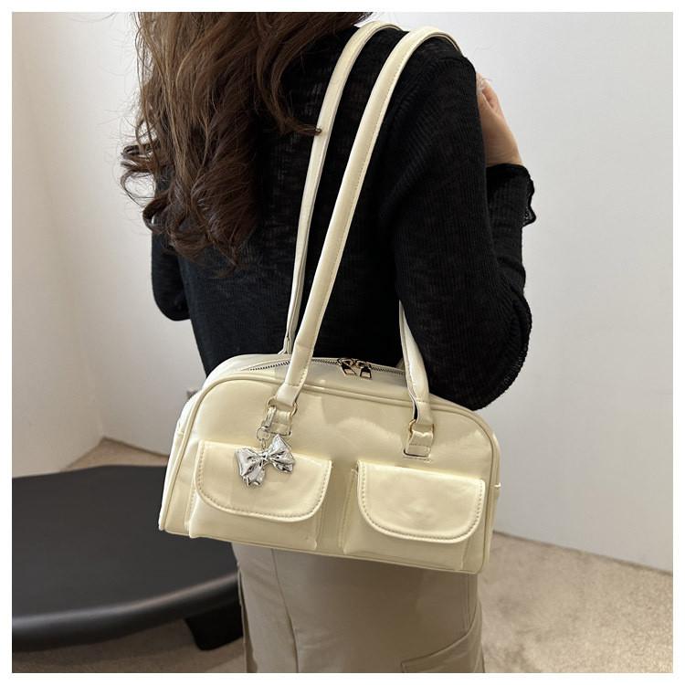 Urban Minimalist Pu Shoulder Bag With Zipper Closure For Daily Commuting