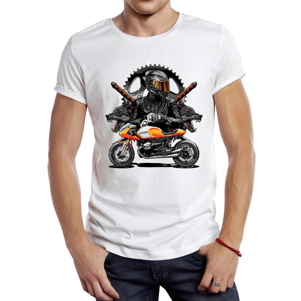 Vintage Dirty Motorcycle Men T Shirt Casual Cool Rider Male Tops Hipster Retro Motocross Printed Tee
