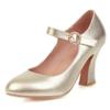Spring High Heels Mary Janes Shoes Luxury Gold Silver Black Women's Heeled Fashion Party Office Wedding Shoes Pumps Ladies