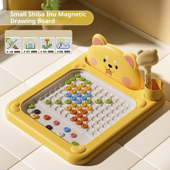 Magnetic Stroke Drawing Board Bear Design Interactive Bead Pen Game Pattern Sketching Board Portable Travel Art Kit