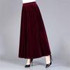 Dámska elastická zlatá zamatová sukňa, sukňa áčkového strihu, veľkosti Plus Size, tanečná sukňa, vysoký pás a štíhla, všestranná dlhá sukňa