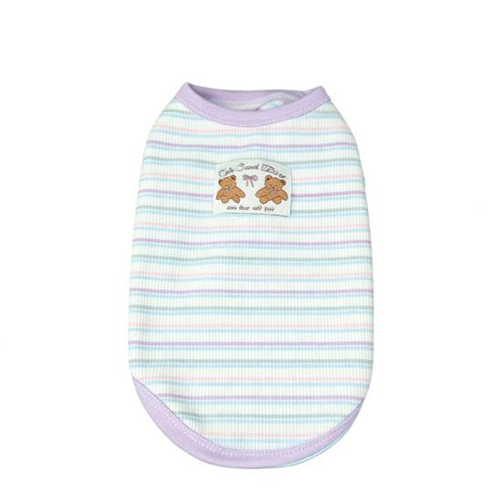 Cotton Ribbed Knit Dog Vest for Small Breeds Summer Sleeveless Striped Puppy Shirt Soft Breathable Pet Outfits