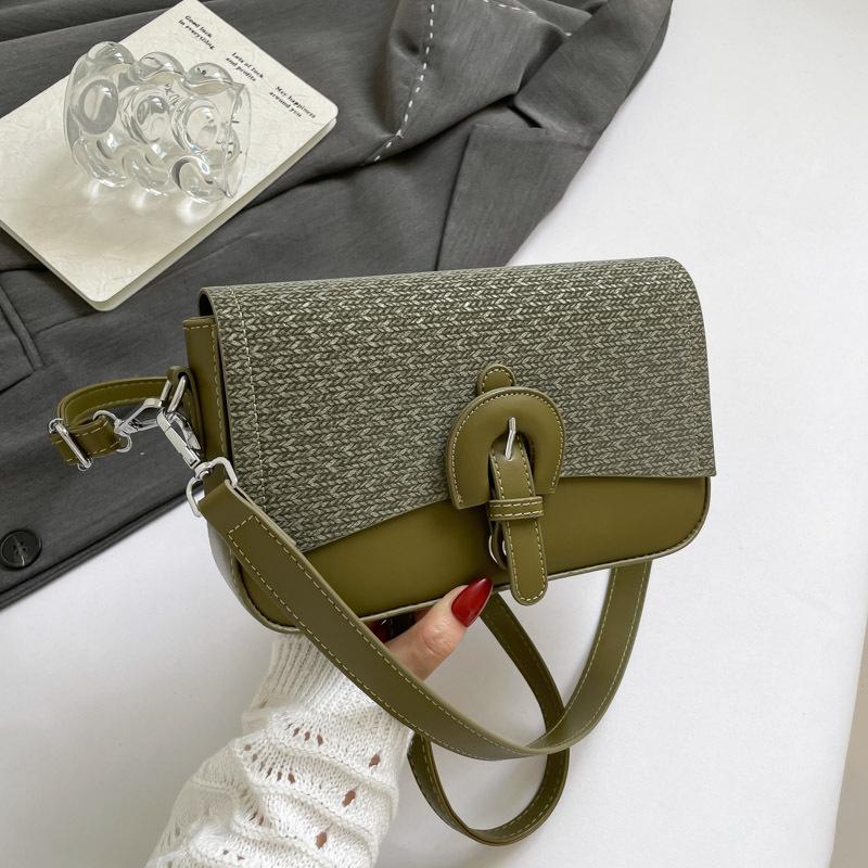 Simple Small Square Bag Autumn New Shoulder Messenger Bag Niche Fashion Texture Solid Color Women's Bag