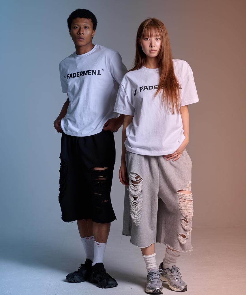 Peideomeonteu Made Scratch Damage Bermuda Pants (Gray)