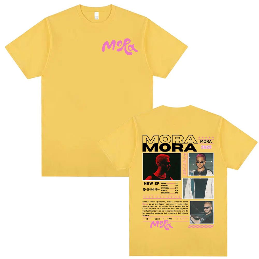 2025 Summer Rapper Mora Album Tour Graphic T-shirt Men Women High Street Vintage Oversized T-shirts Hip Hop 100% Cotton T Shirt